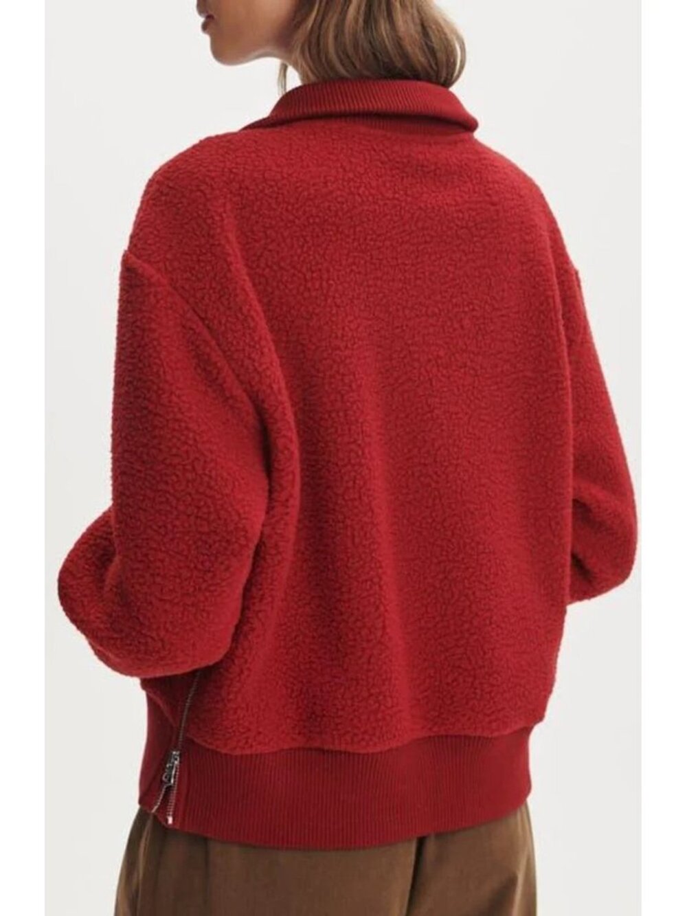 NEW Varley Size XL Women's Jaylin Half-Zip Fleece Sweater - Red Dahlia - Picture 5 of 7